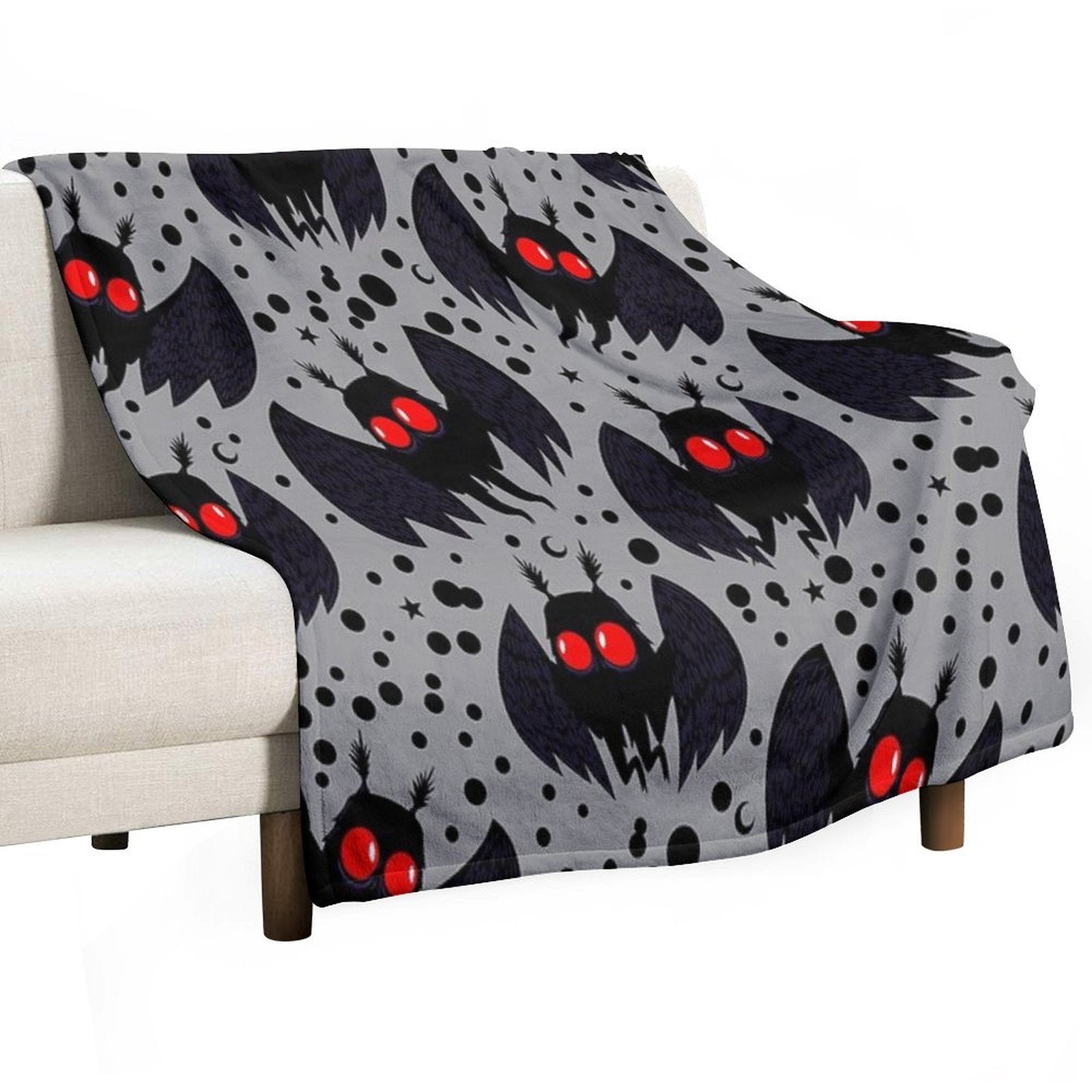 Mothman Silver Night Gift-ready Throw Blanket