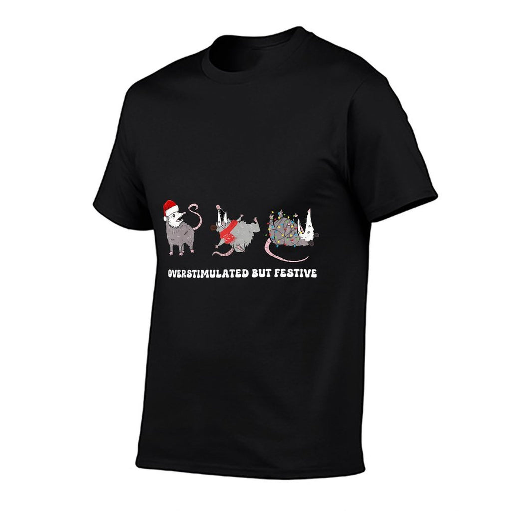 Overstimulated But Festive Possum Christmas  Lightweight T-Shirt