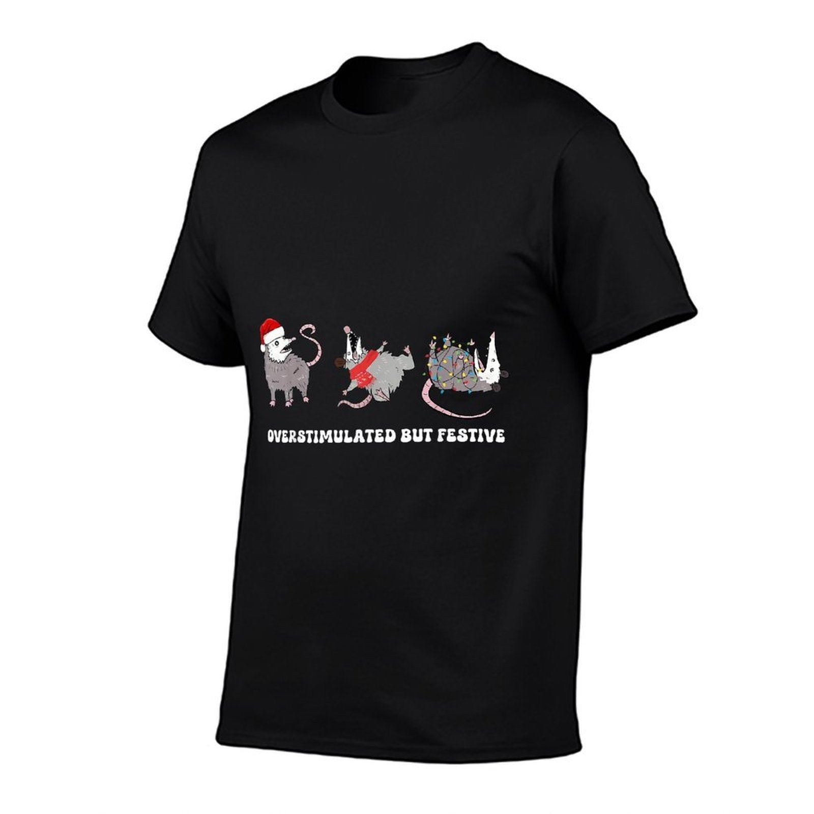 Overstimulated But Festive Possum Christmas  Lightweight T-Shirt