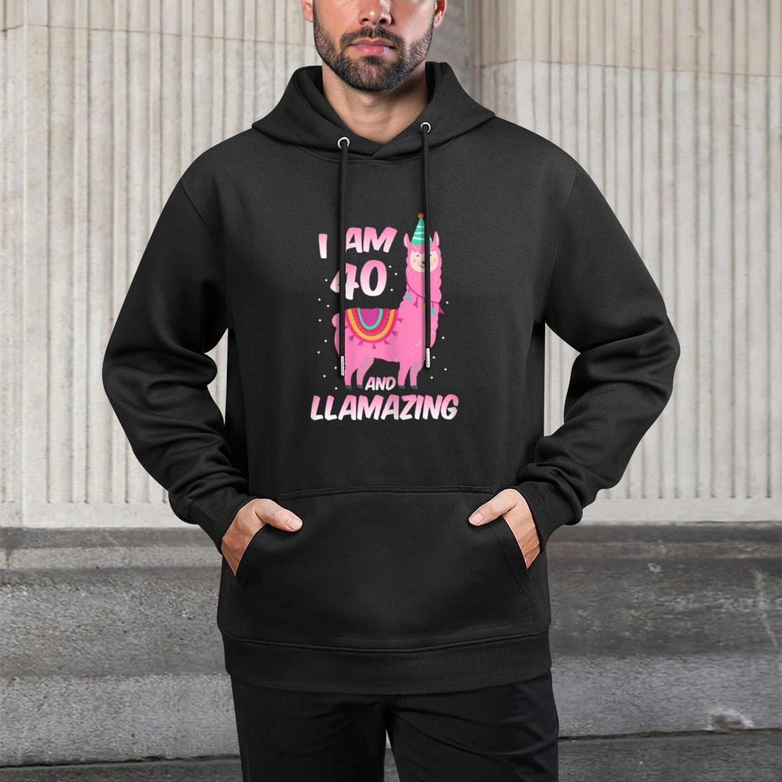 Womens I Am 40 Years Old And Llamazing Llama 40th Birthday Durable Construction Hoodie