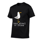 Imma Steal Ur Fries Funny Cute Seagull Bird Animal Lovers  Oversized Silhouette T-Shirt
