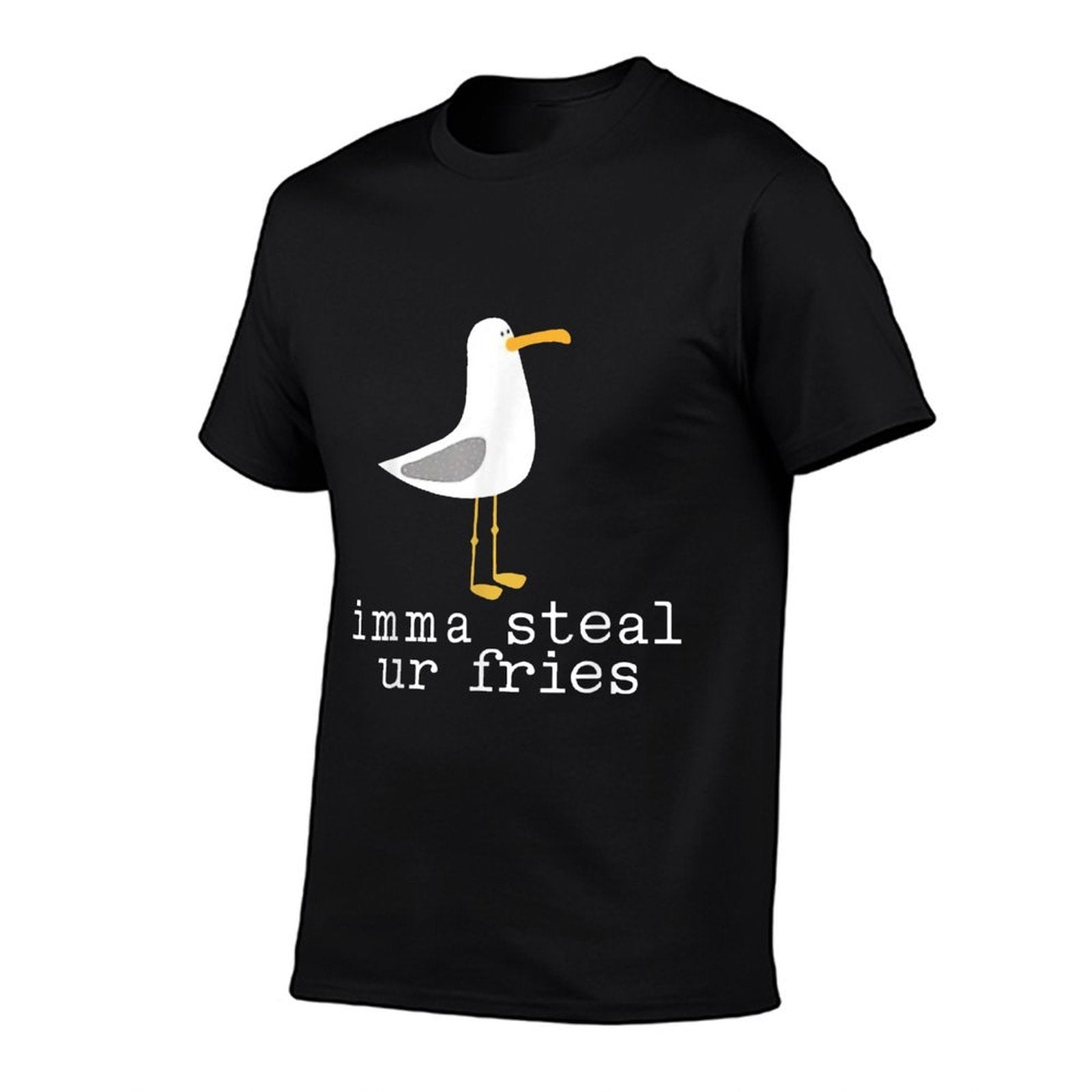 Imma Steal Ur Fries Funny Cute Seagull Bird Animal Lovers  Oversized Silhouette T-Shirt