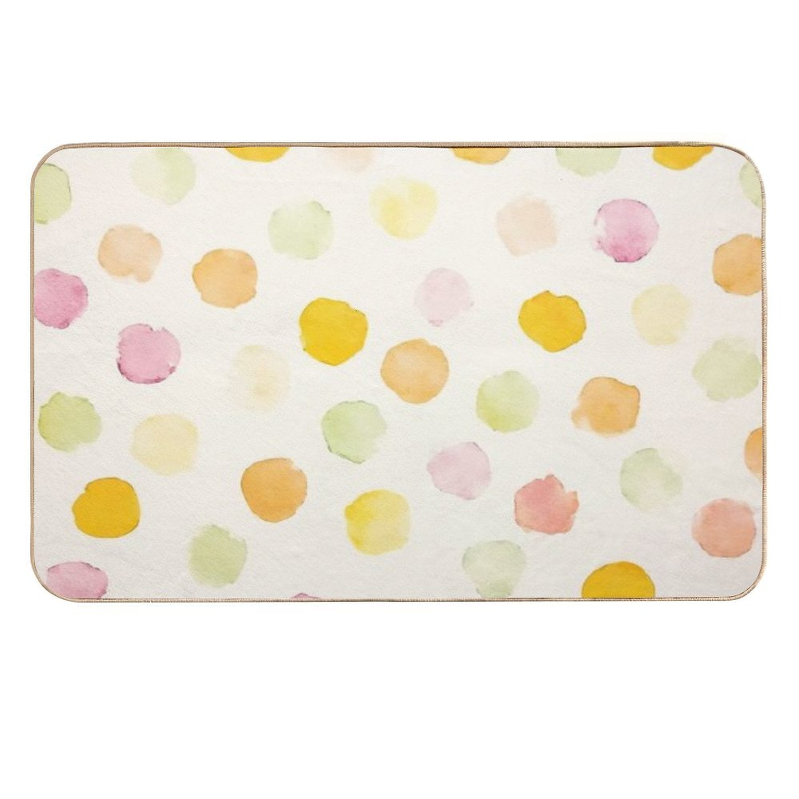 Dotty Grove – Abstract Watercolor Polka Dots  Fade-Resistant Bath Mat