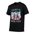 I Reject My Mortal Flesh Funny Transgender LGBT Trans Pride  Oversized Silhouette T-Shirt