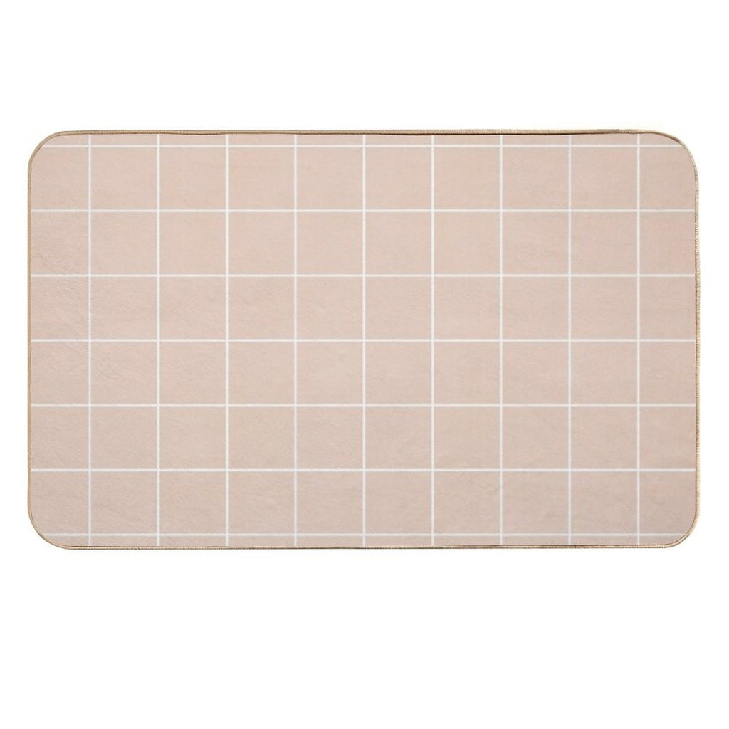 Check Pattern in Blush Color  Anti-Trip Bath Mat