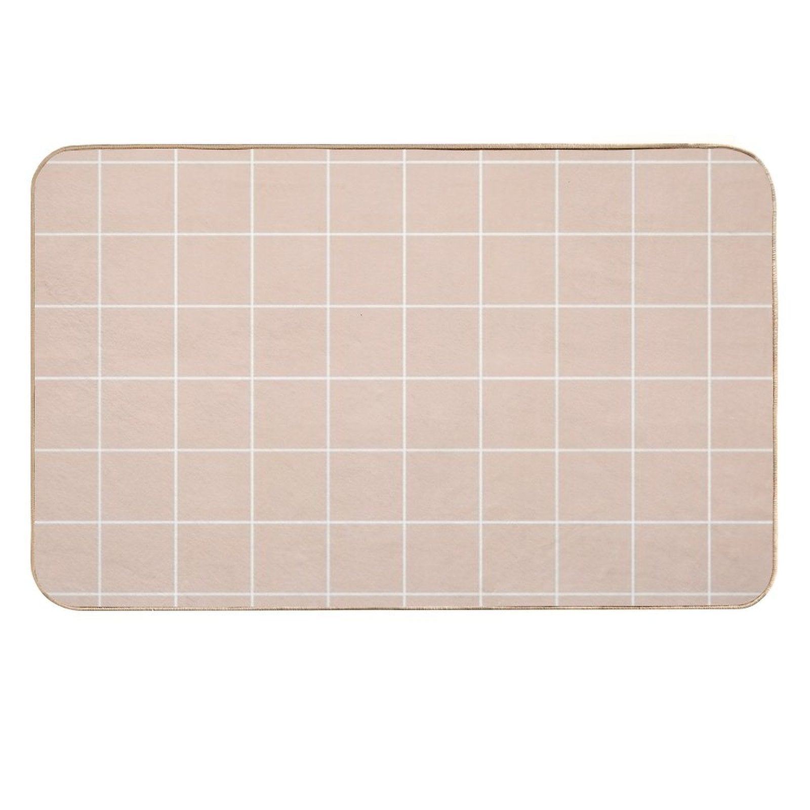 Check Pattern in Blush Color  Anti-Trip Bath Mat
