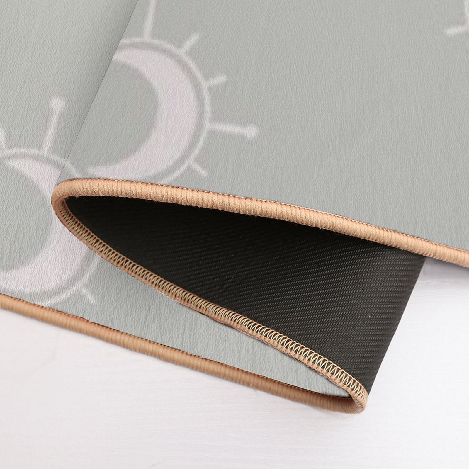 Cosmic Sun And Moon Design Soft Aesthetic In Muted Colors Pale Green  Pet-Safe Bath Mat