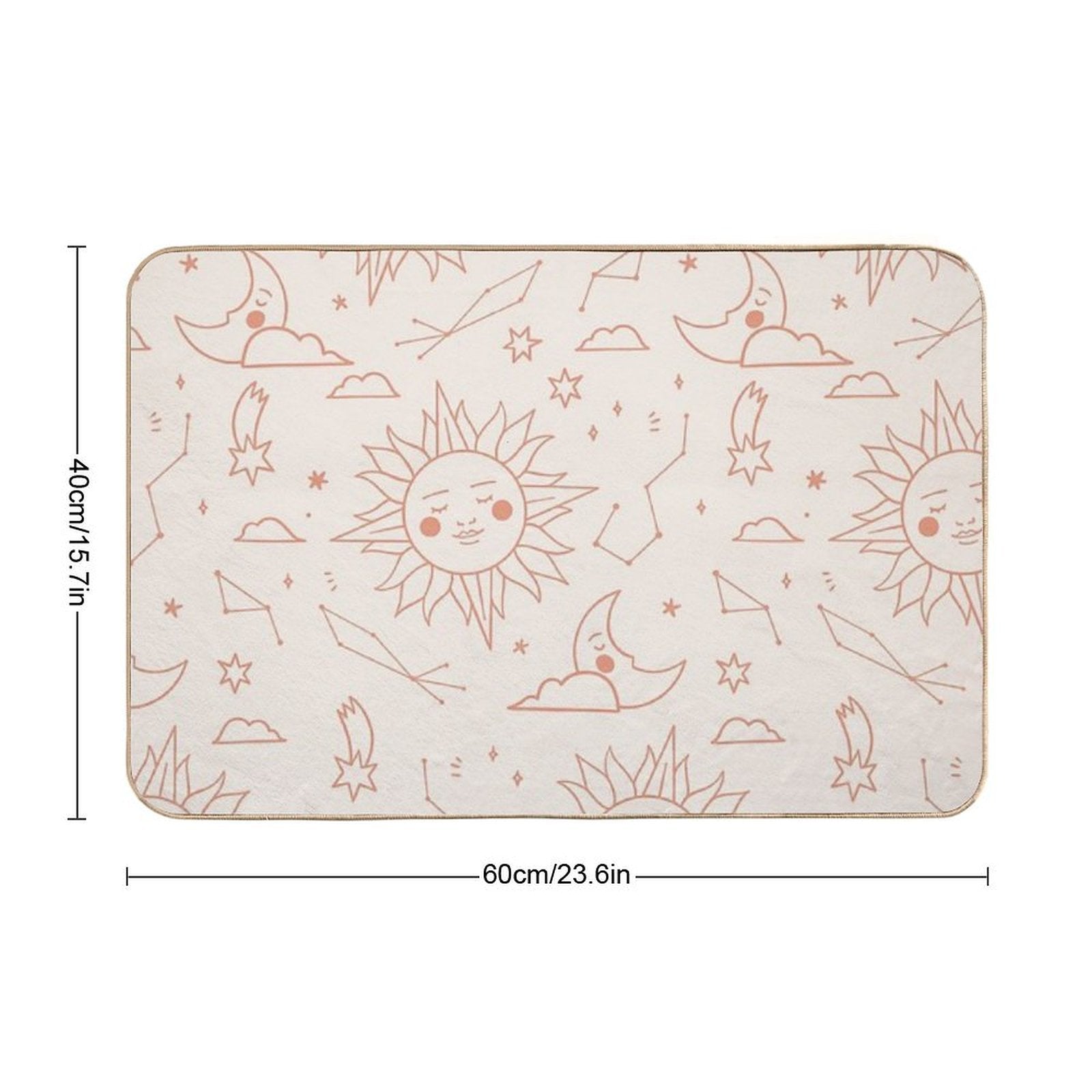 Moons And Suns Pattern  Multi-Purpose Bath Mat