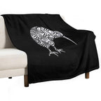 Kiwi Bird Aotearoa New Zealand Tribal Style Sustainable Throw Blanket