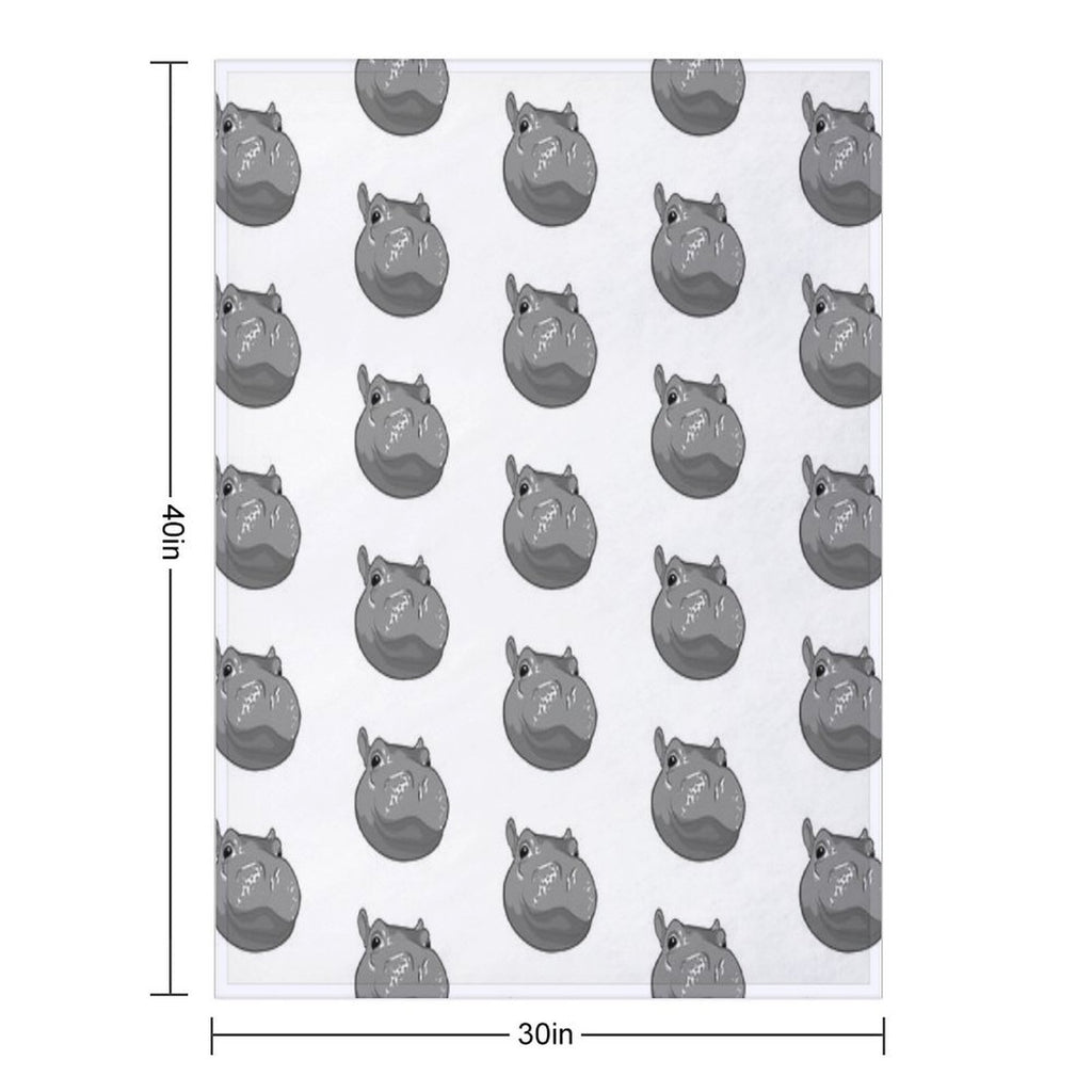 Hippo  Fiona  Cincinnati Zoo (white) Plush Throw Blanket