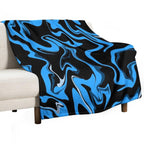 Groovy Blue Swirled Lines Easy Care Throw Blanket