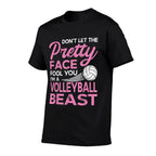 Funny Volleyball Girl with Pretty Face  Easy-care T-Shirt
