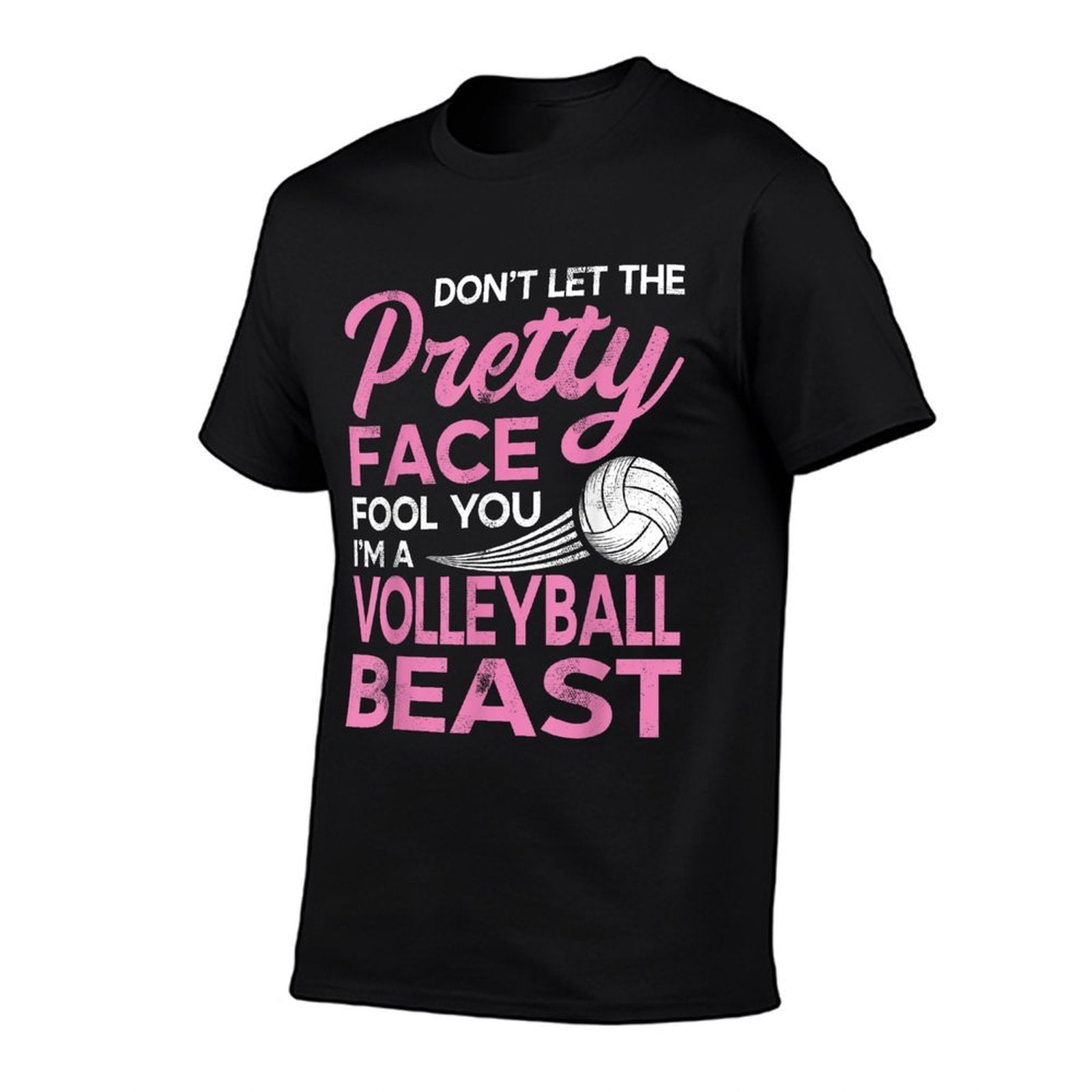 Funny Volleyball Girl with Pretty Face  Easy-care T-Shirt