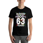 Blessed By God For 63 Years Happy 63rd Birthday  Soft T-Shirt