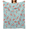 Fox And Bunny Pattern Durable Throw Blanket