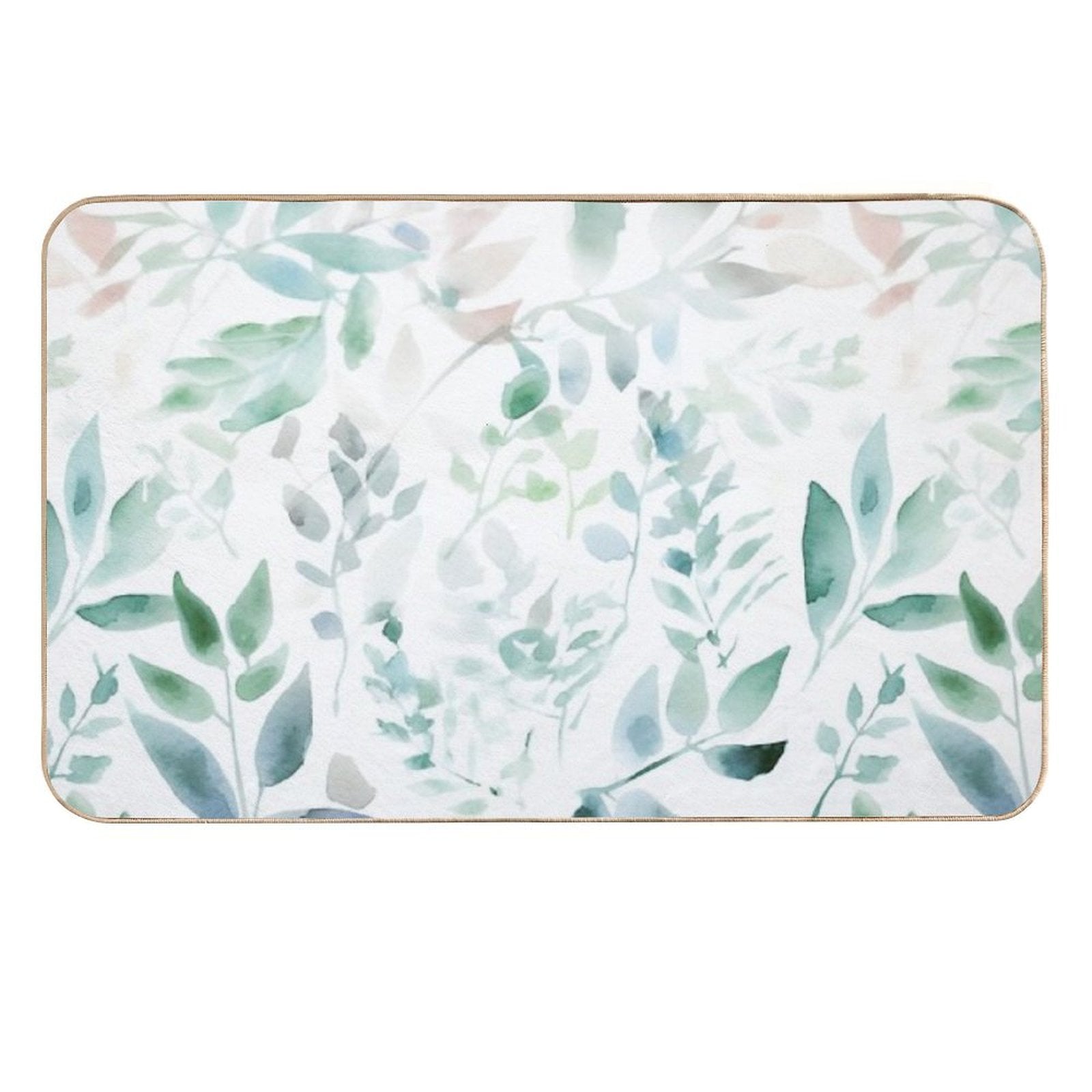 Watercolour Leaves 02 Durable Bath Mat