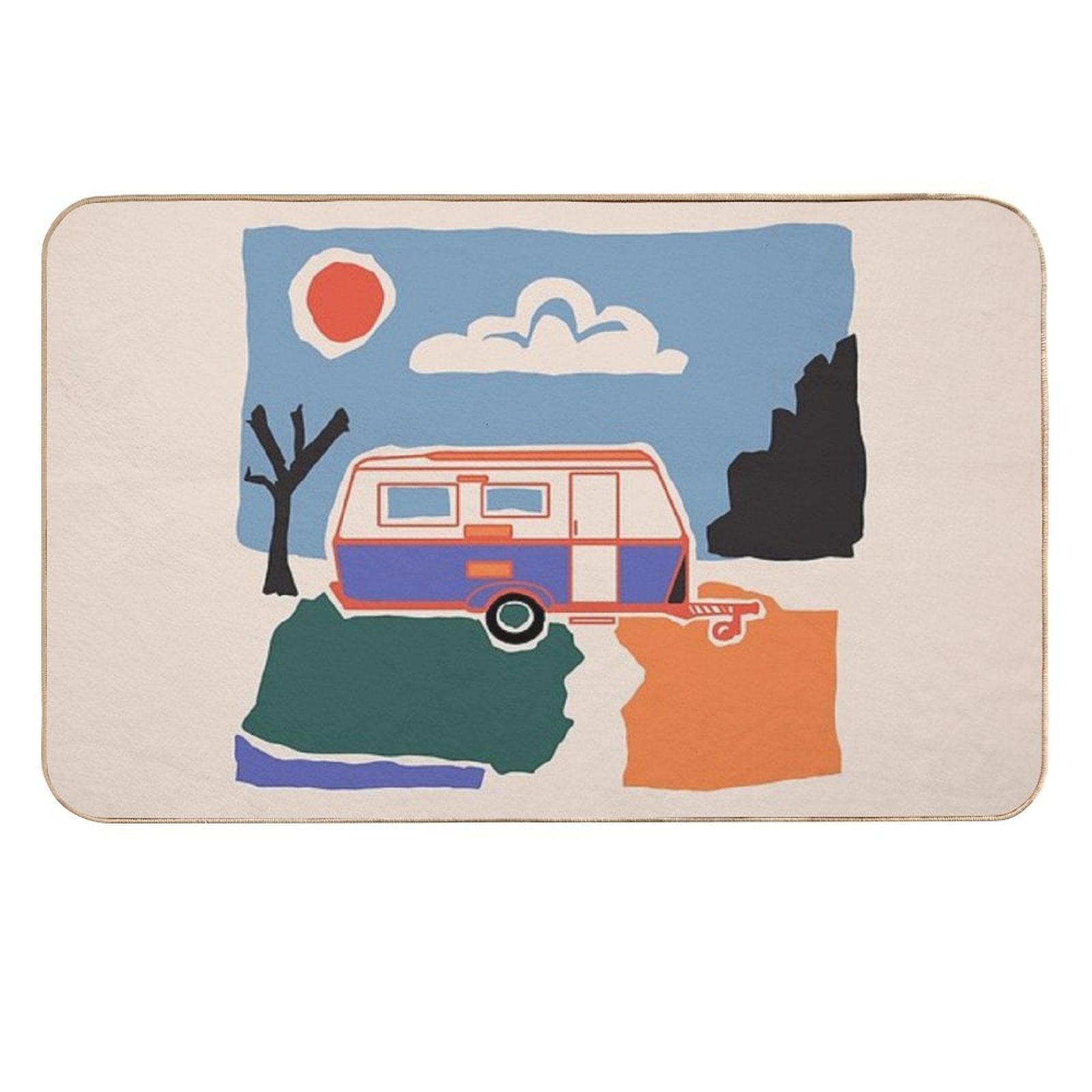 Retro Vintage Caravan  Versatile Bath Mat
