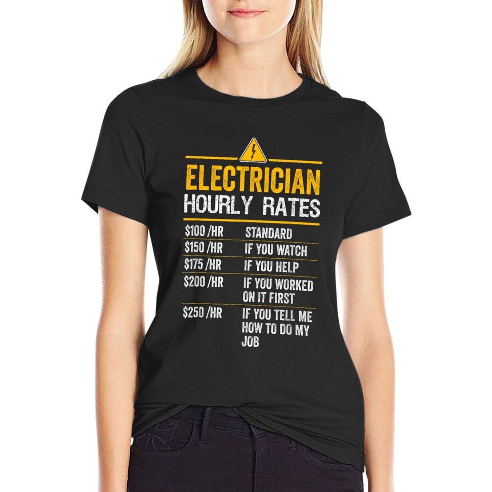 Funny Electrician Hourly Rates Lineman Labor Rates  Easy-care T-Shirt