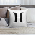 Letter H Monogram Initial Soft Durable Construction Throw Pillow