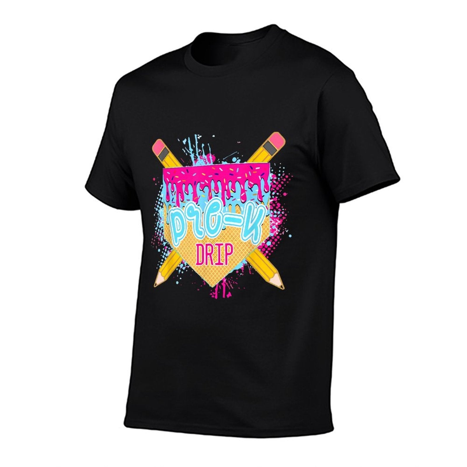 Retro Funny Back To School Boys Pre K Drip Ice Cream Student Comfortable T-Shirt