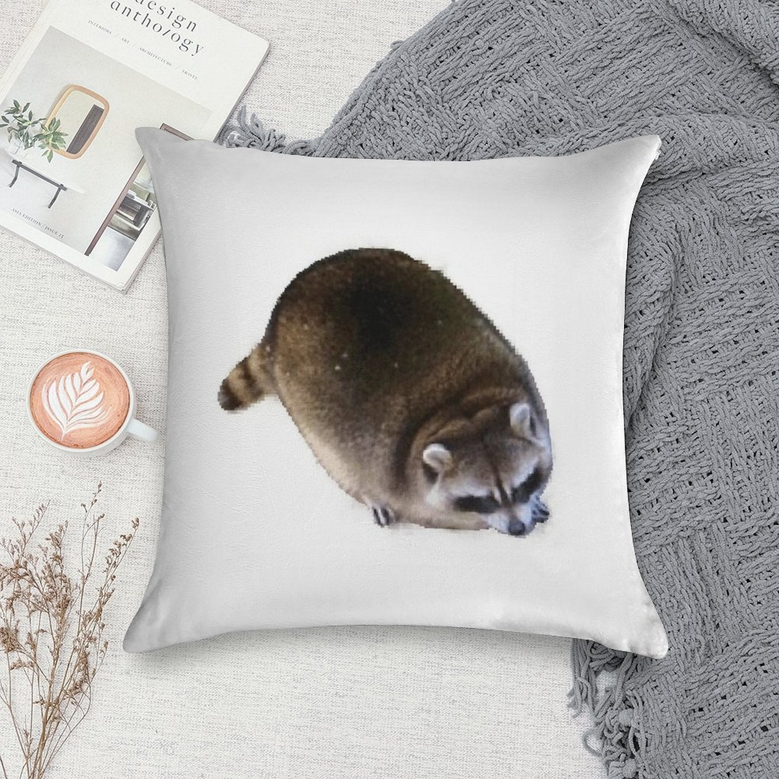 Fat Raccoon Soft Anti-Pilling Throw Pillow