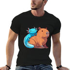 Capybara And Axolotl  Eco-friendly Material T-Shirt