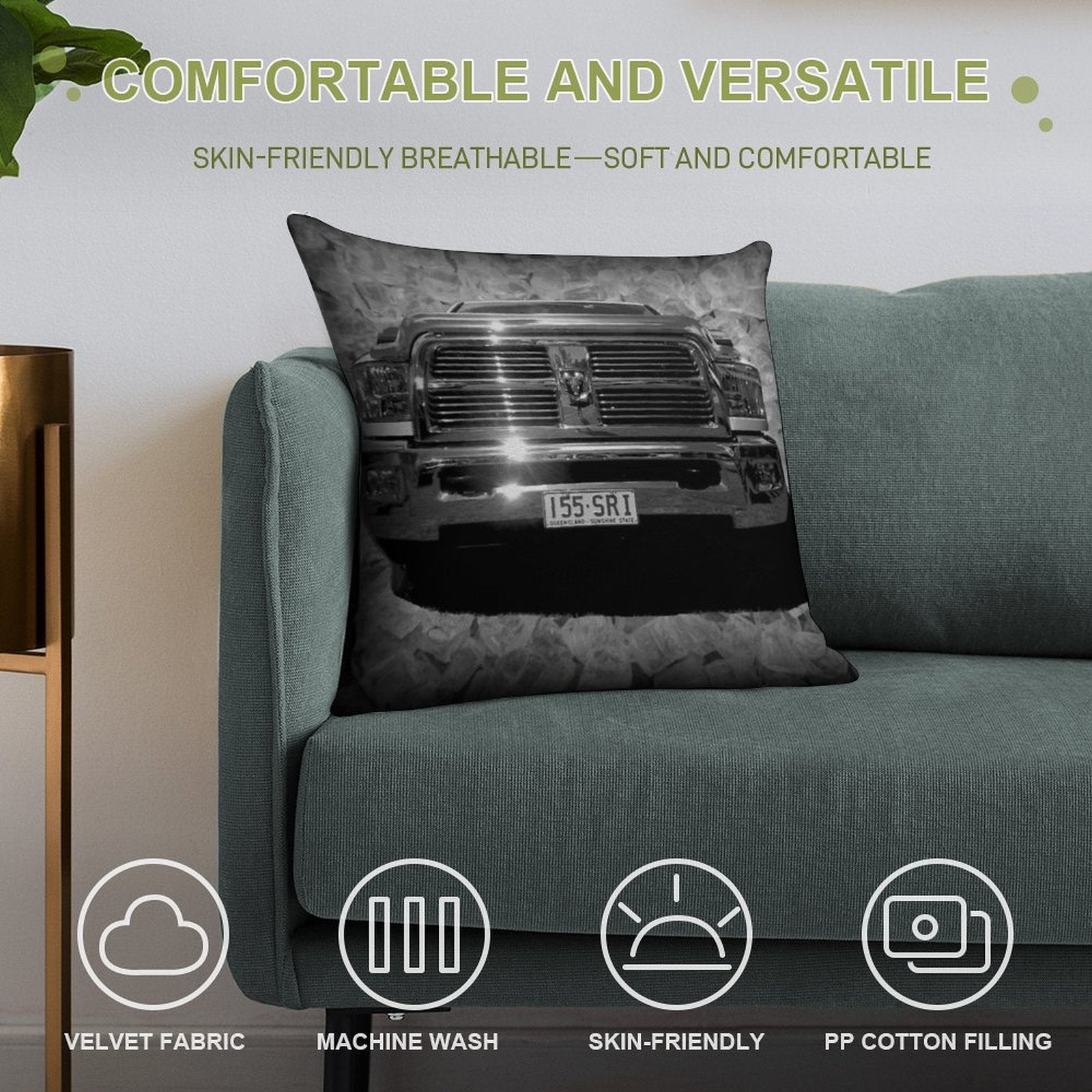 Dodge Ram Soft Anti-Pilling Throw Pillow