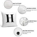 Letter H Monogram Initial Soft Durable Construction Throw Pillow