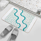 Ocean Two Blue Tone Aesthetic Design Durable Bath Mat