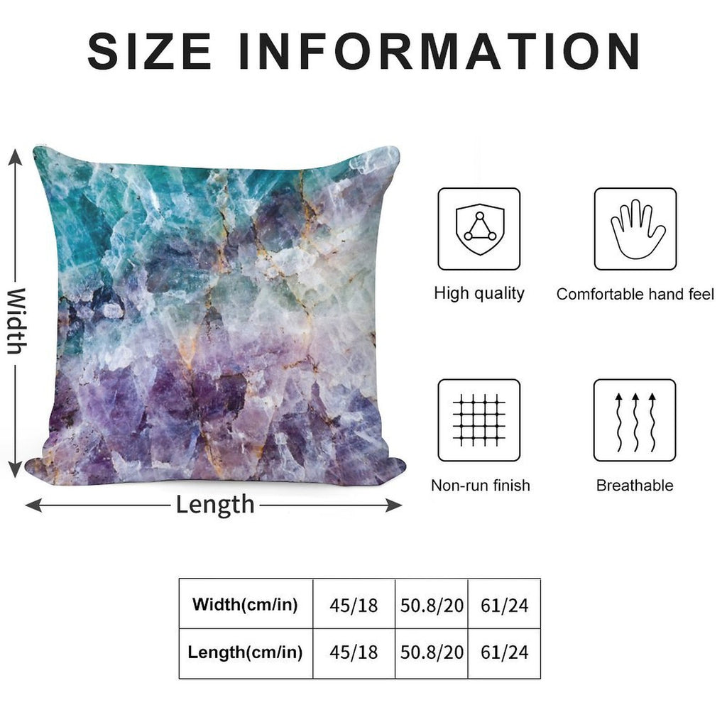 Turquoise & Purple Quartz Crystal Soft Ultra-Soft Texture Throw Pillow