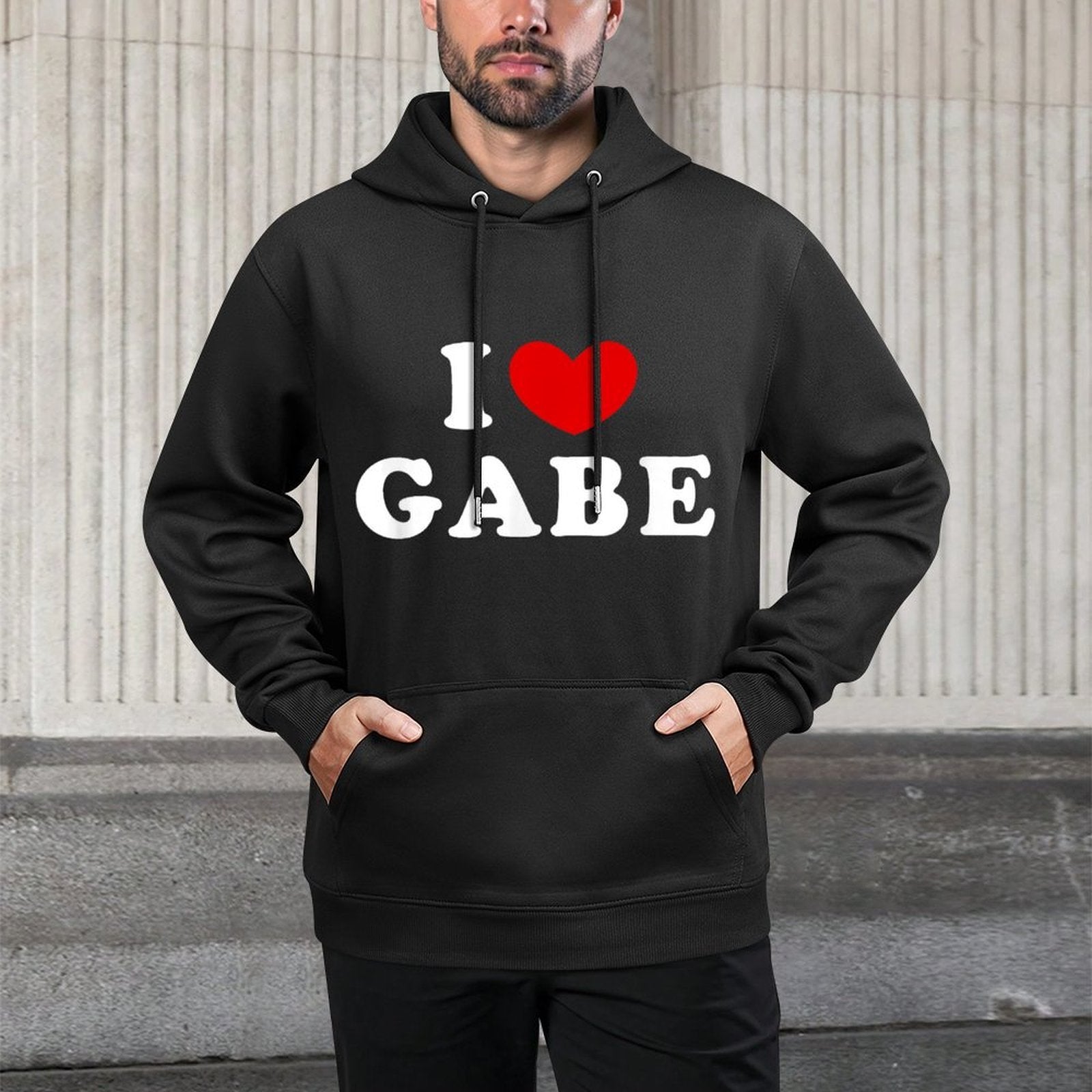 Personalized For Gabe  Friends I Love Gabe, I Heart Gabe Shrink-Resistant Hoodie