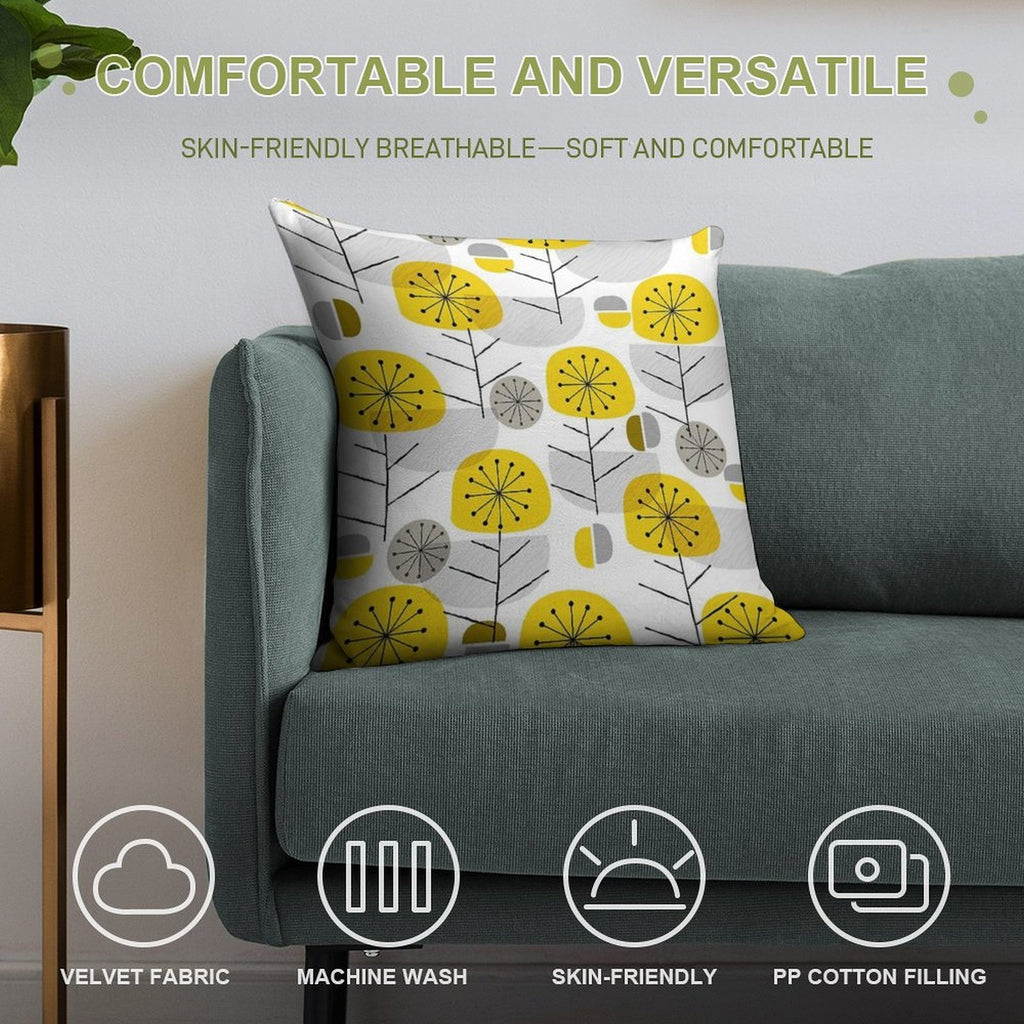 Yellow Nature Soft Gift Ready Throw Pillow