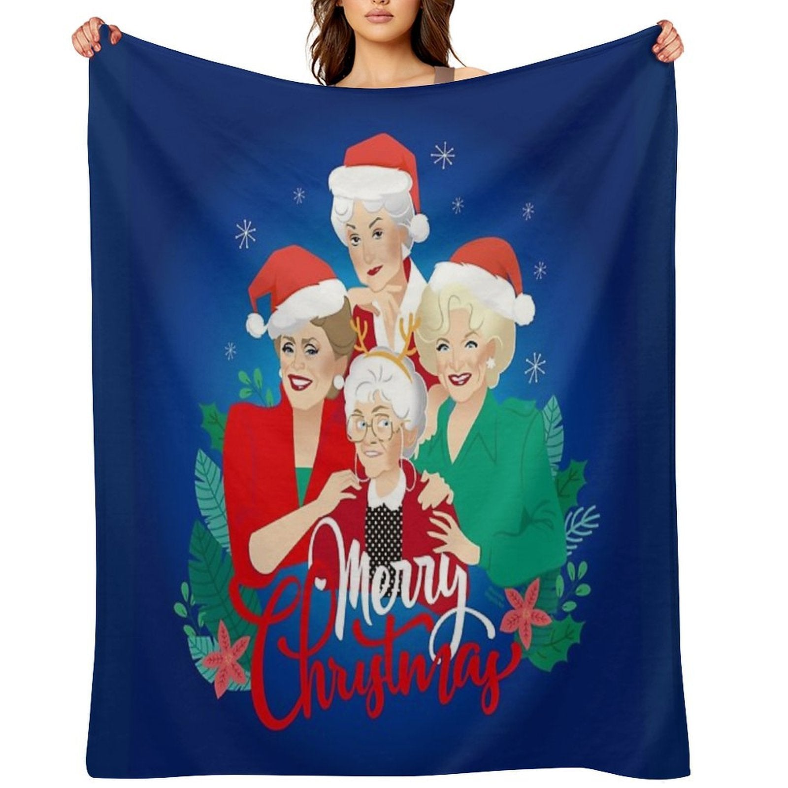 Christmas Girls! Machine-washable Throw Blanket