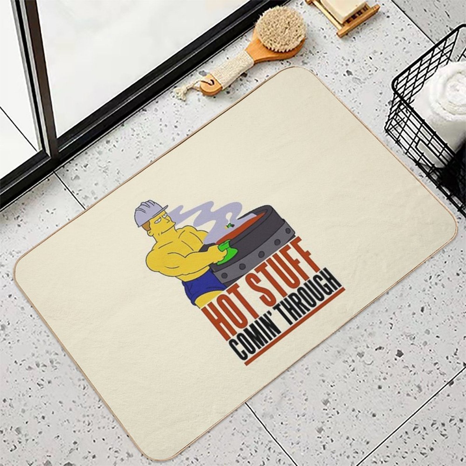 The Gay Steel Mill Hot Stuff Comin Through Durable Bath Mat