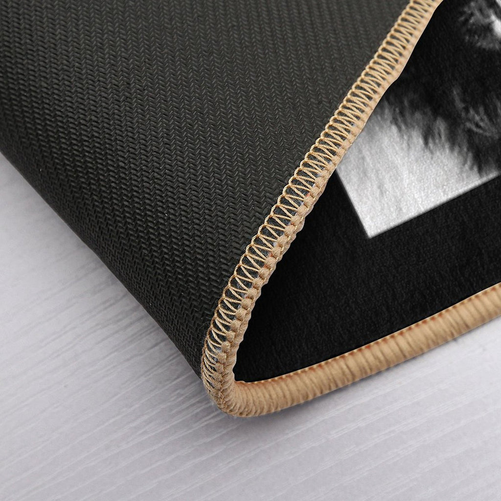 Newfoundland Dog Portrait in Black And White Durable Bath Mat