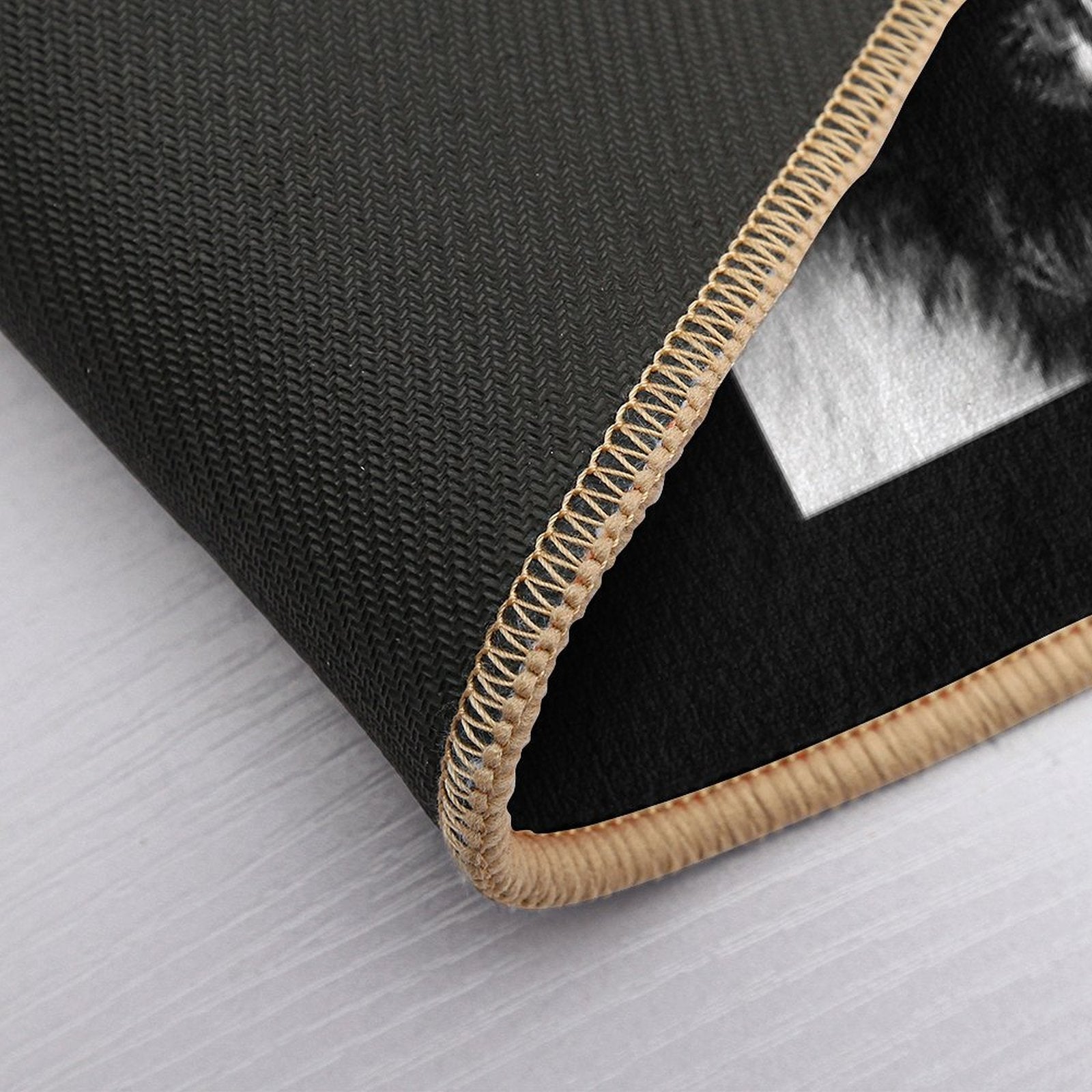 Newfoundland Dog Portrait in Black And White Durable Bath Mat