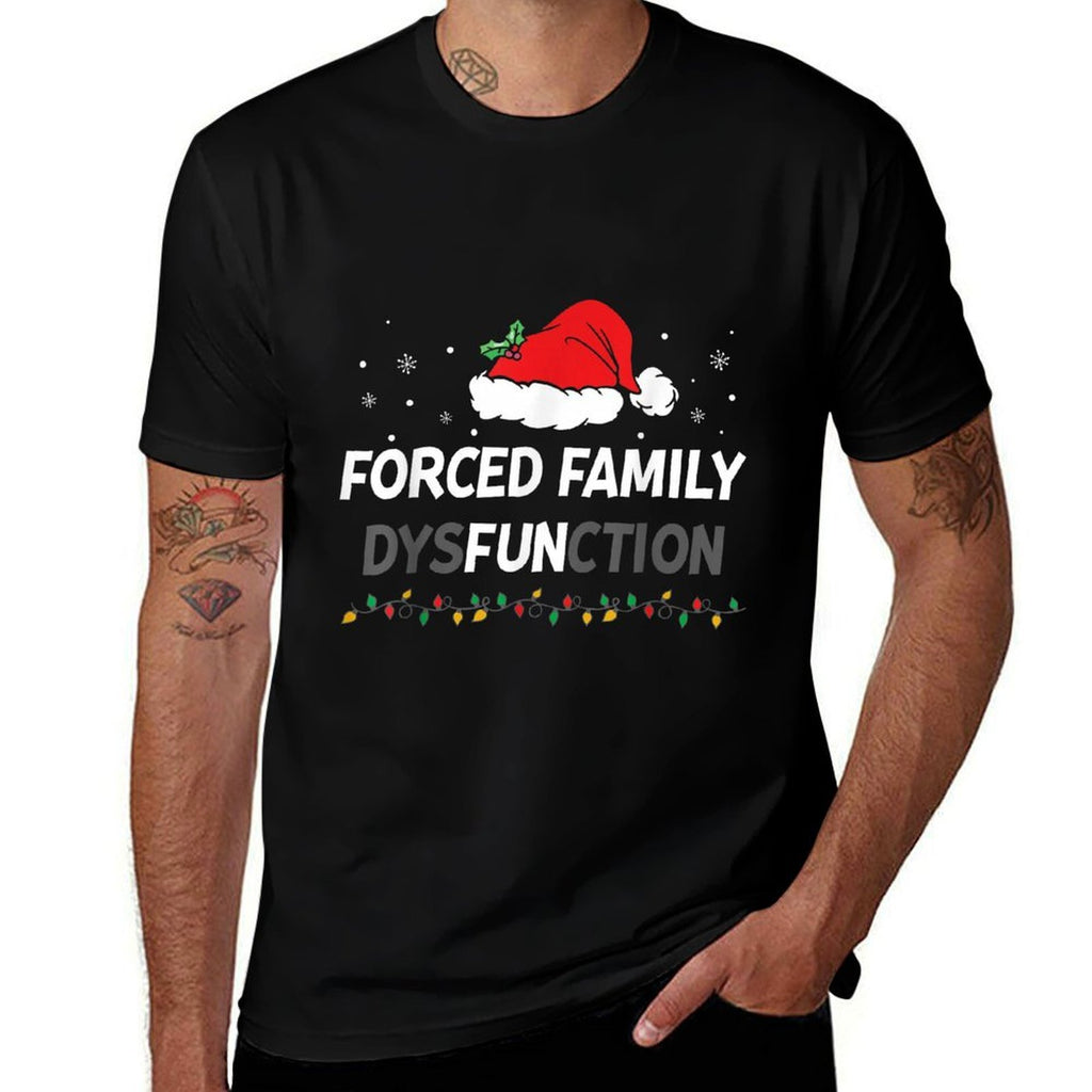 Forced Family Fun Dysfunction Christmas Santa Hat  Moisture-wicking T-Shirt