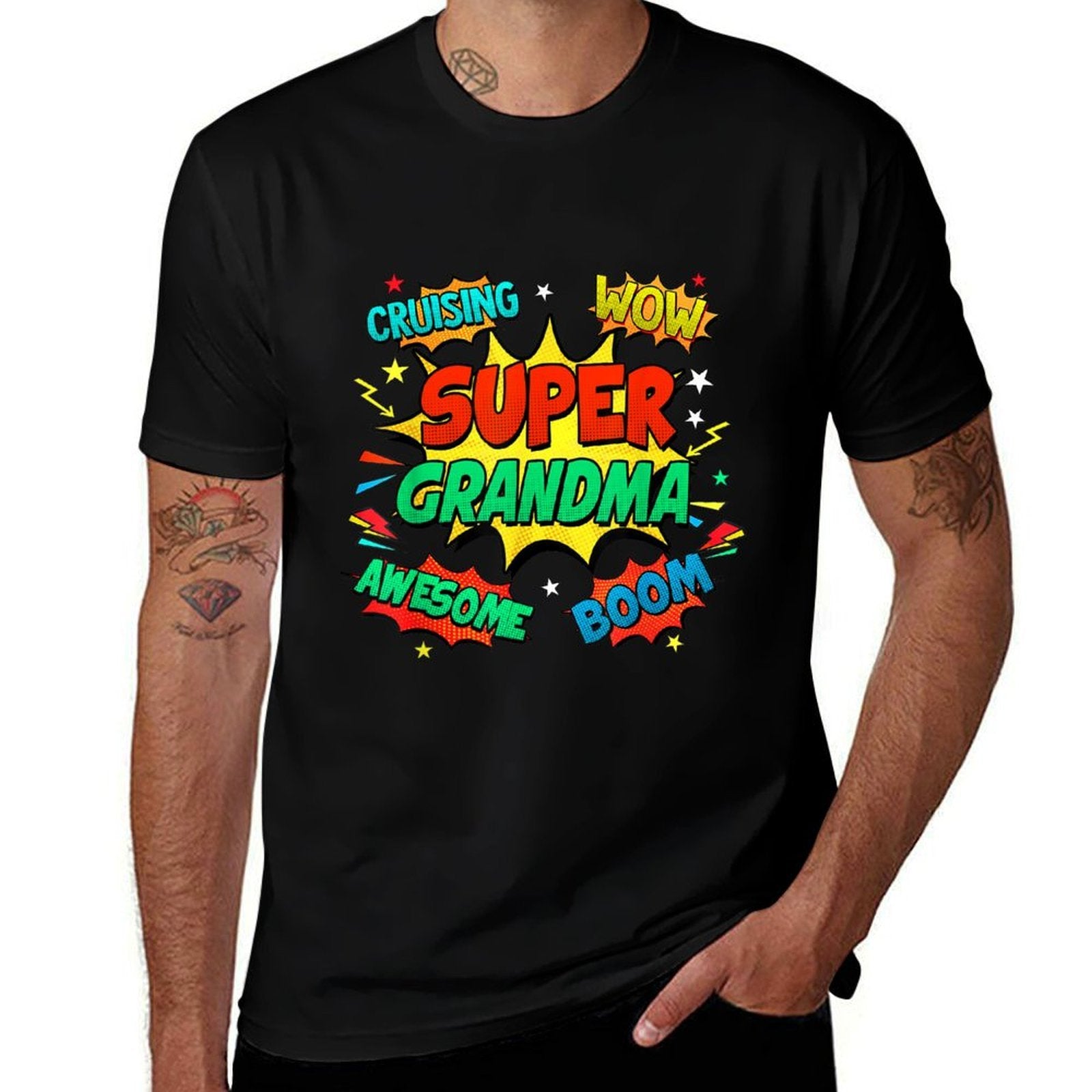 Super Hero Family Pajamas Comic Birthday Gift Womens Black Modern  Odor-resistant T-Shirt