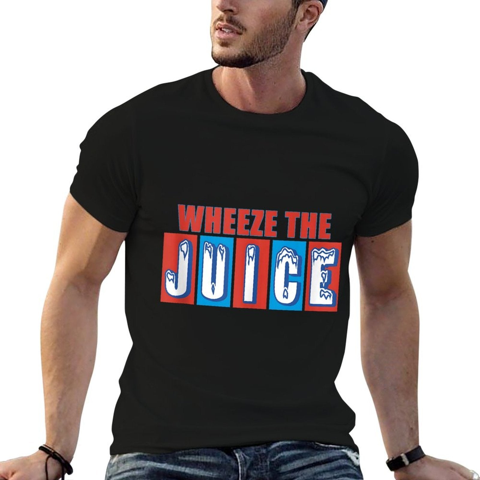 WHEEZE THE JUICE Funny Design  Cotton T-Shirt