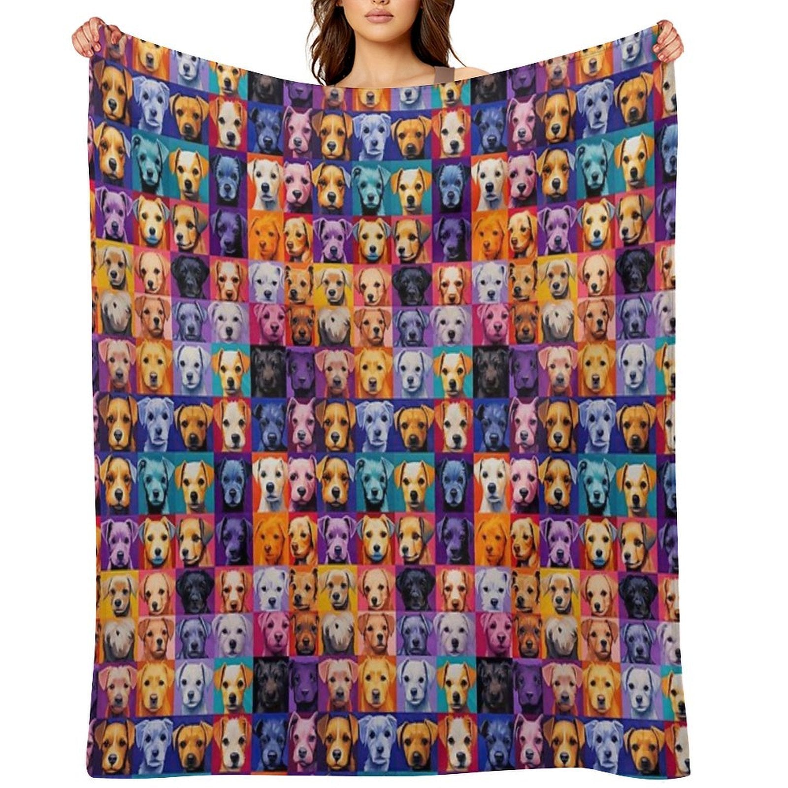 Dogs Pattern Anti-pilling Throw Blanket