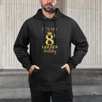 It's My 8th Golden Birthday 8 Year Old Bday Kids Born 2017 Moisture-Wicking Hoodie