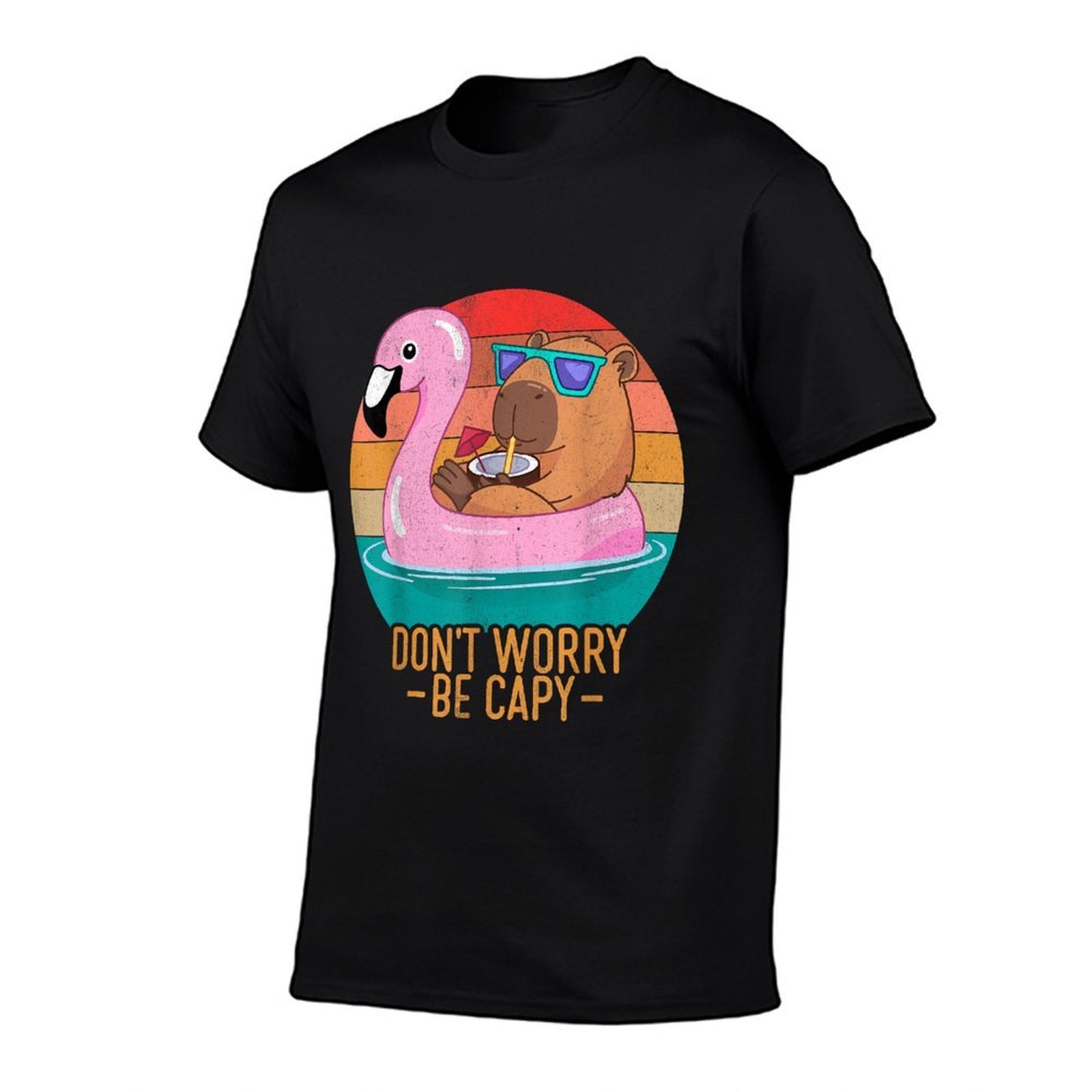 Retro Dont Worry Be Capy Kids Youth Women Men Boys Capybara  Soft T-Shirt