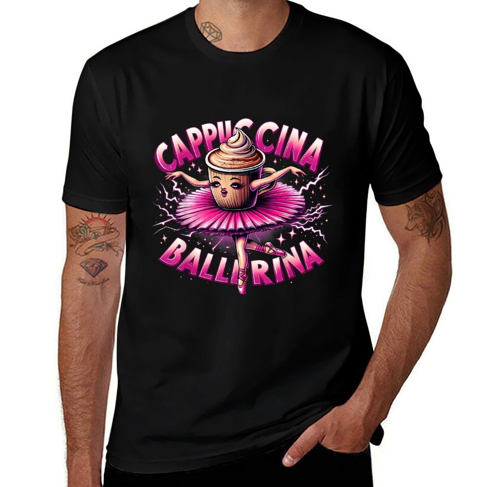 Cute Dance Cappuccino Ballerina Funny Coffee Meme Design  Quick-drying T-Shirt