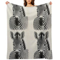 Realistic Black And White Zebra Portrait All-season Throw Blanket