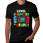 First Day Of 2nd Grade Level Unlocked Game Back To School  Summer-ready Fabric T-Shirt