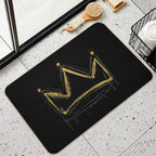 Gold Crown Graffiti  Urban Street Art Spray Paint Design  Eco-Friendly Bath Mat
