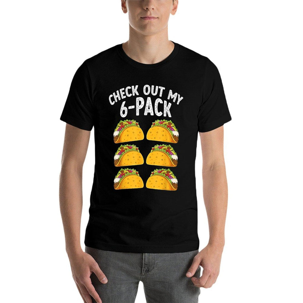 Tacos 6 Pack Abs Fitness Bodybuilder Gym Cinco De Mayo  Oversized Silhouette T-Shirt