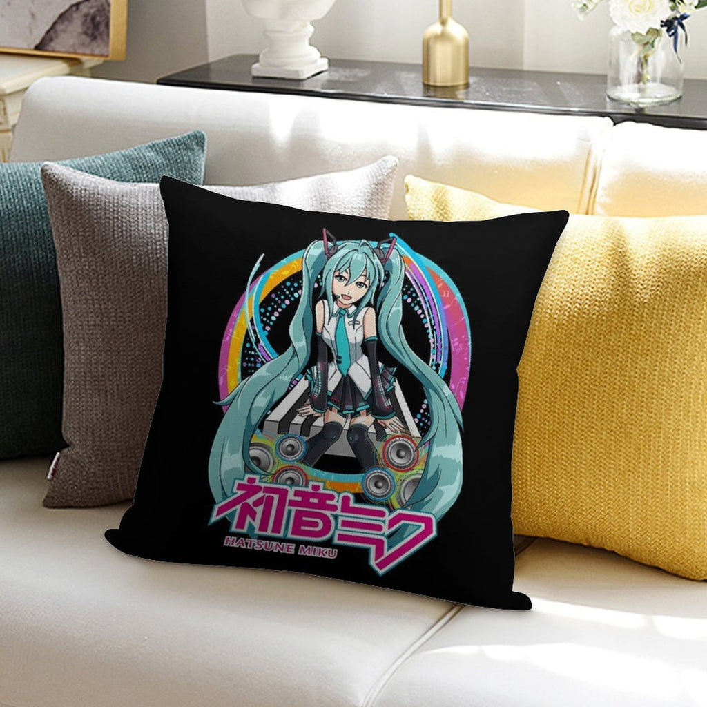Hatsune Miku Vocaloid by T-TEES Clothing Soft Luxury Feel Throw Pillow