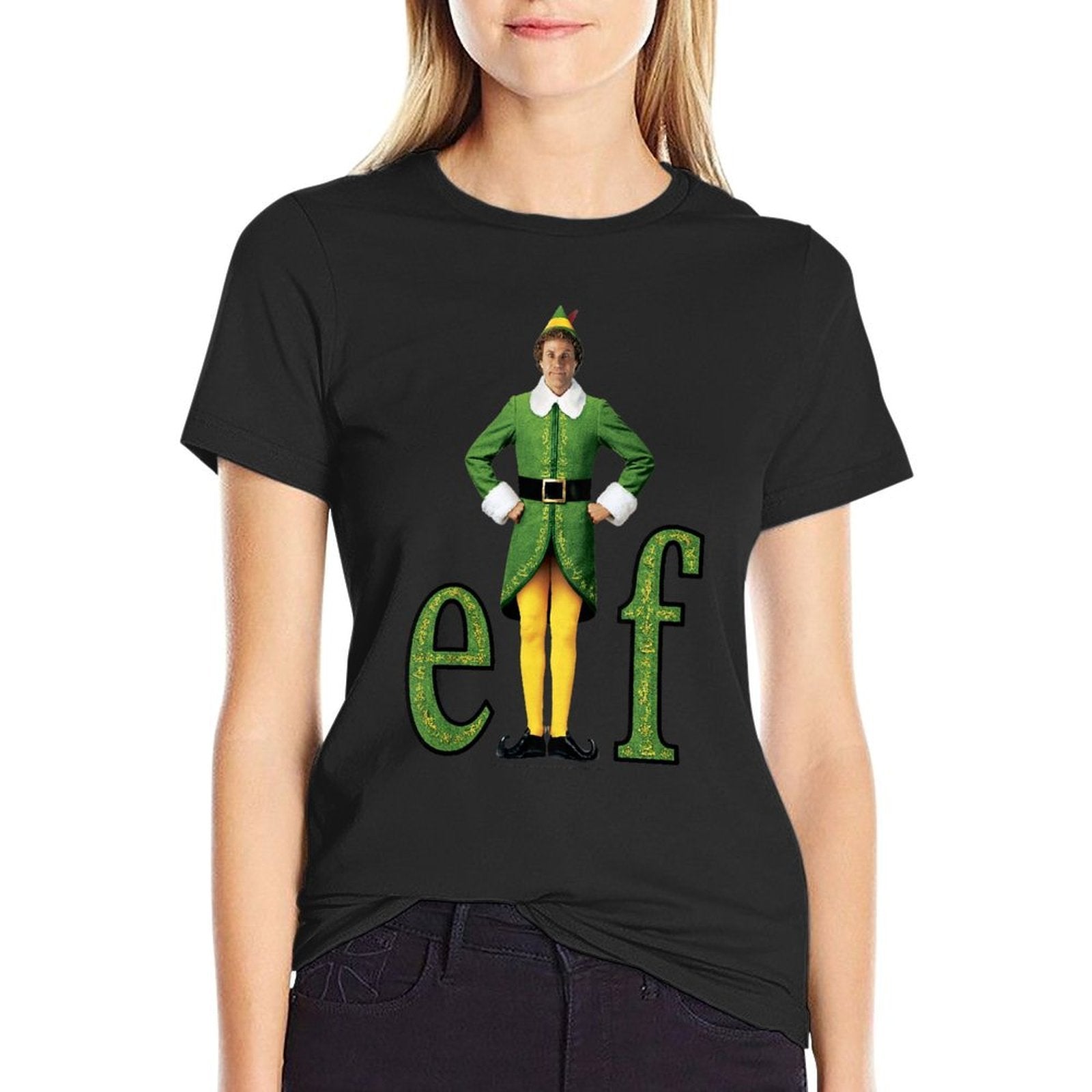 Kids Elf Buddy Classic Movie Logo  Ribbed Collar T-Shirt