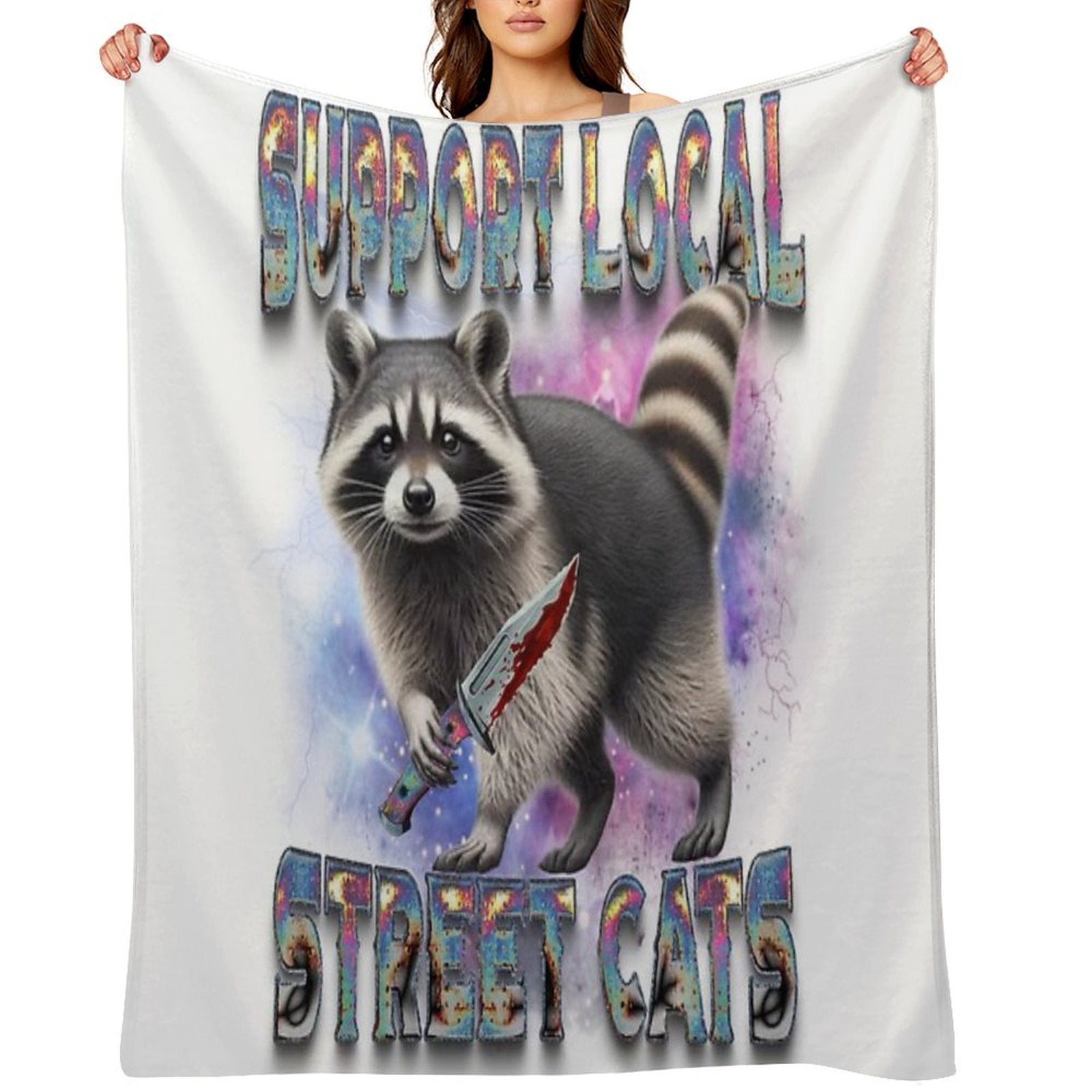 Support Local Street Cats [Premium Collection] Sustainable Throw Blanket